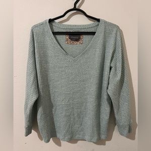 Anthropologie Waffle Knit Long Sleeve Tee XS
